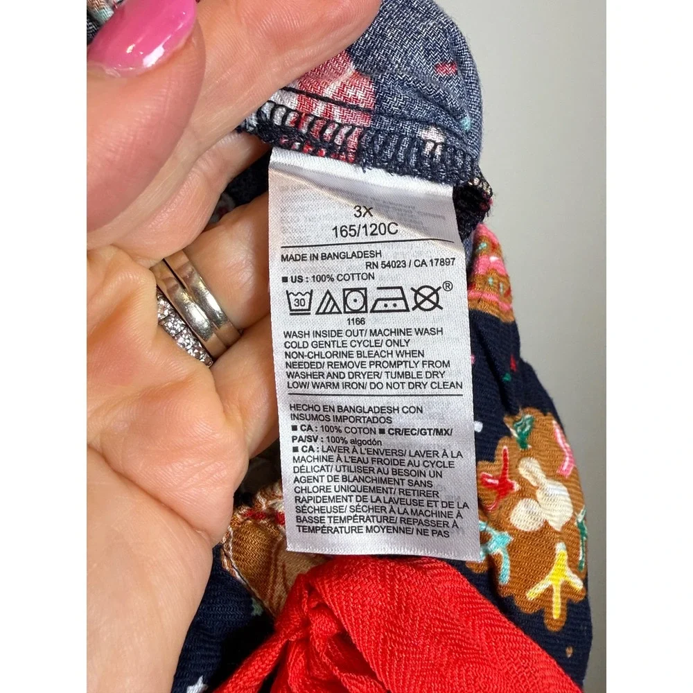 NWT Old Navy Womens 3X Disney Flannel Pajama Pants Blue Christmas Cookie Party